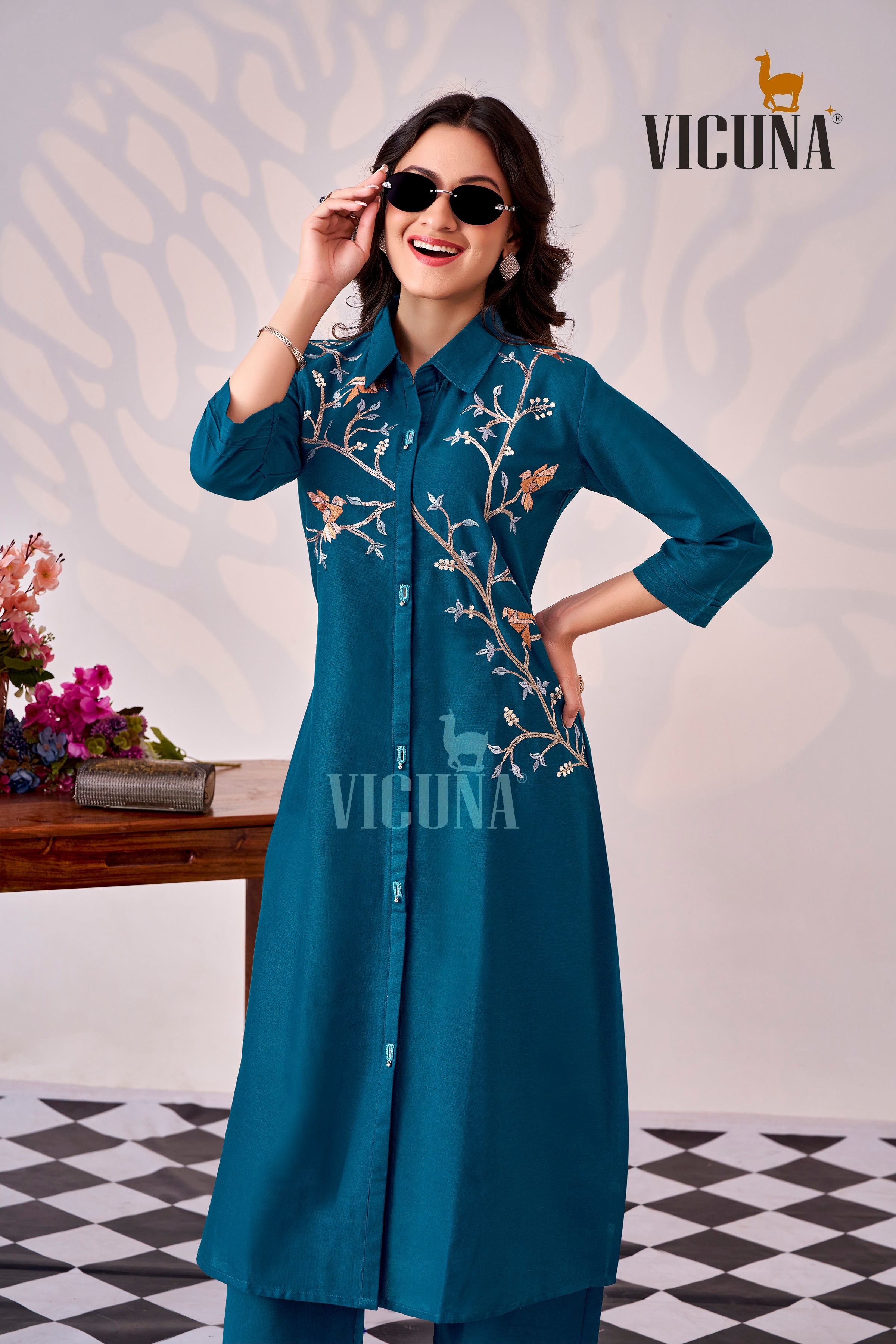 Morepich Dhabu Cotton A-Line Suit Set