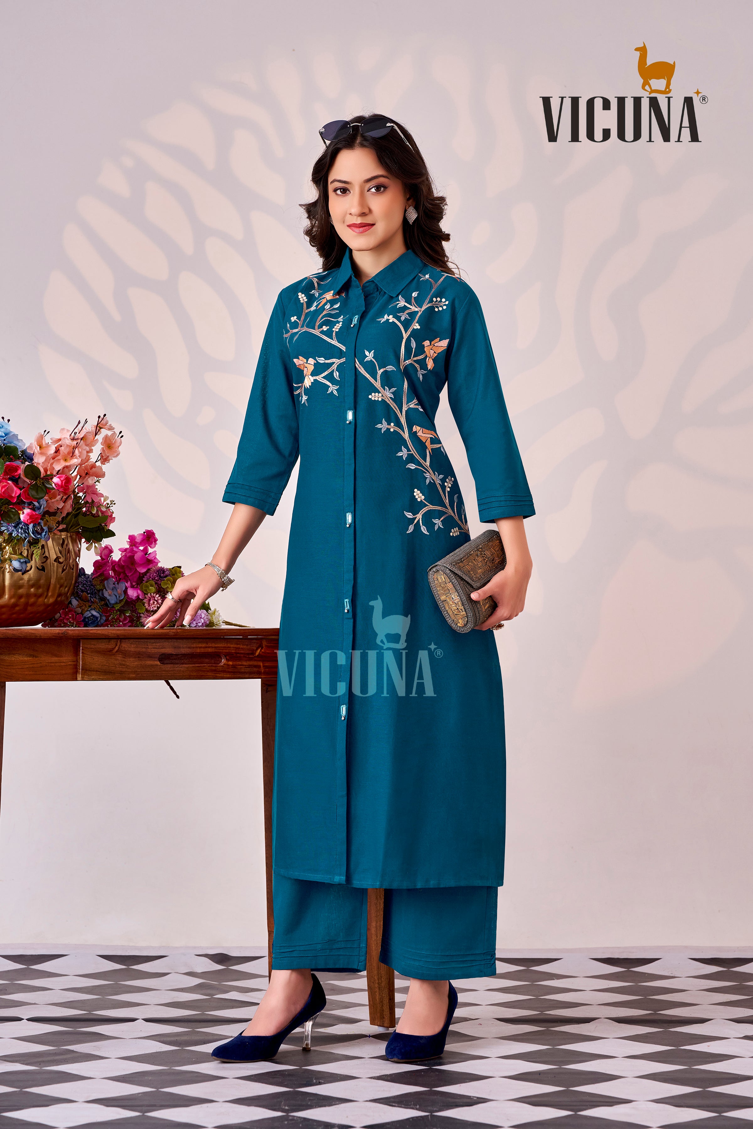 Morepich Dhabu Cotton A-Line Suit Set