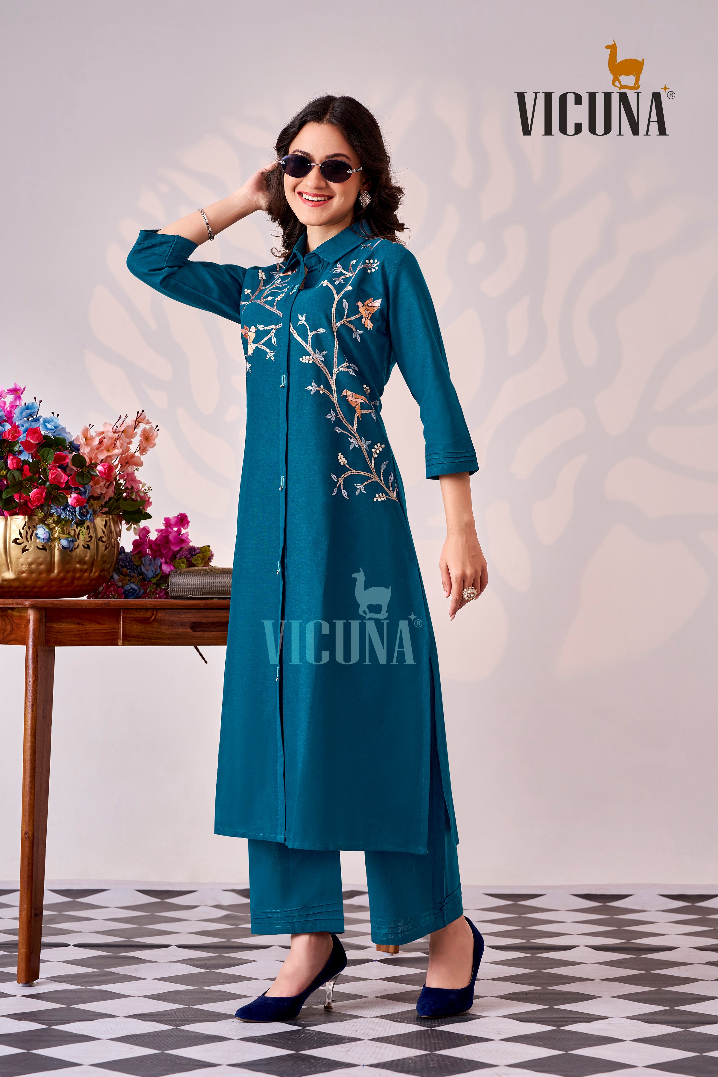 Morepich Dhabu Cotton A-Line Suit Set