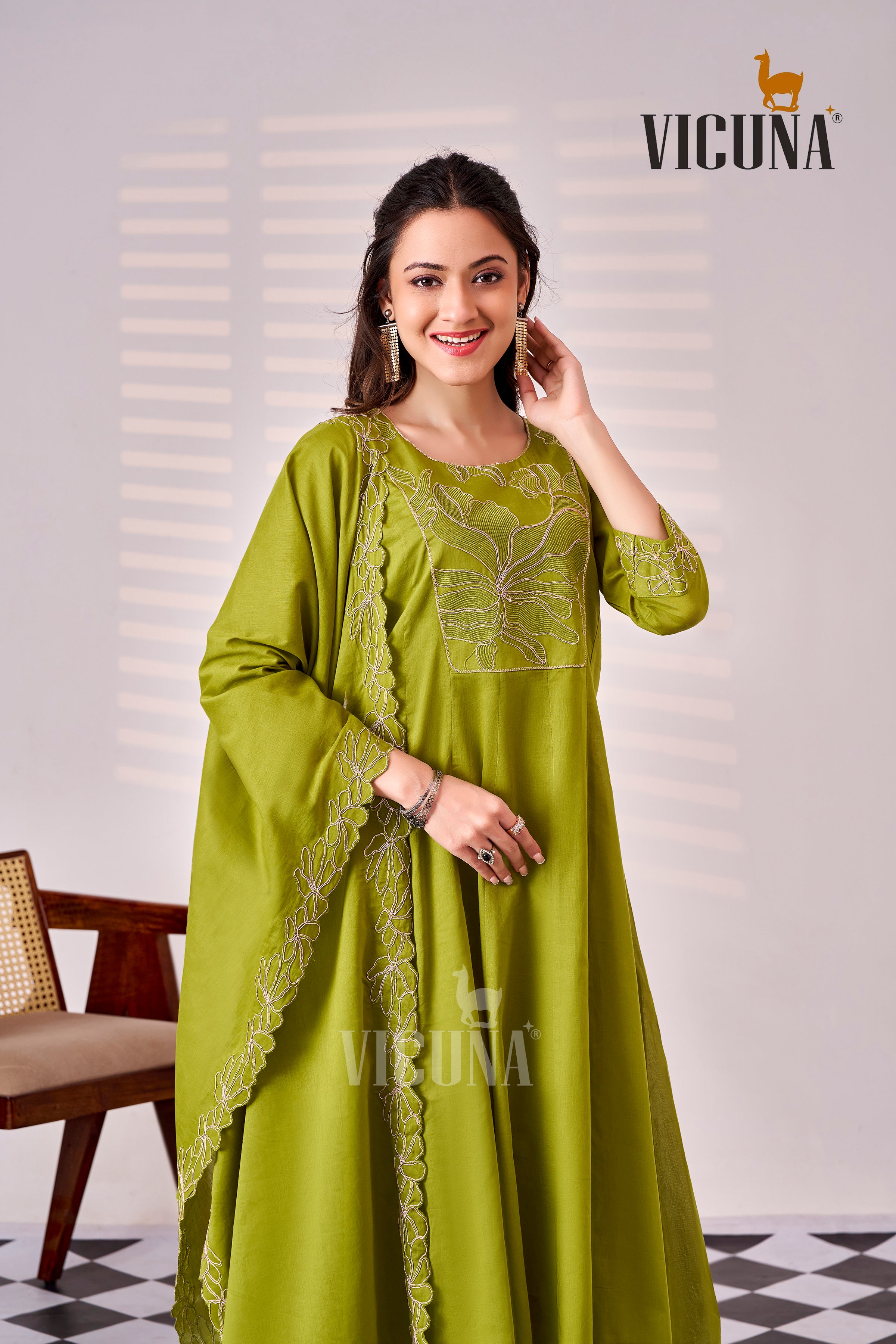 Pure Cotton Embroidered Suit Set