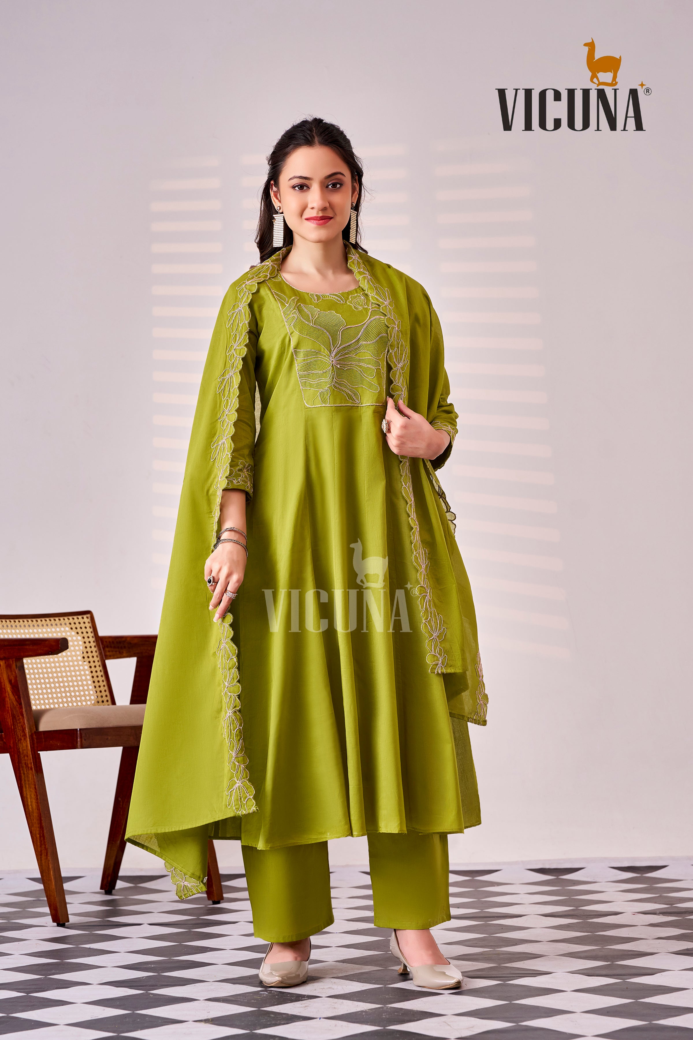 Pure Cotton Embroidered Suit Set