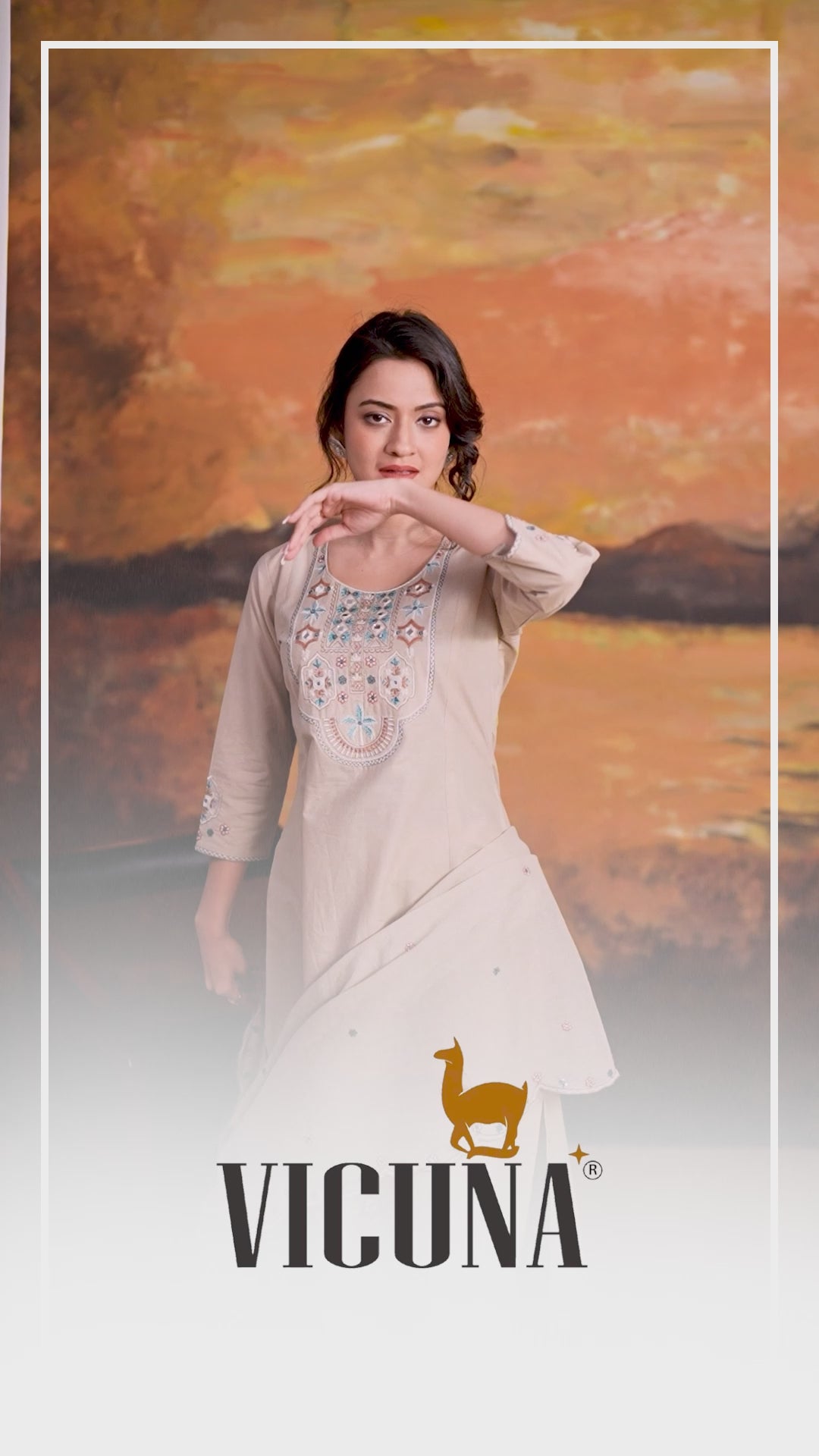 Chiku Pure Cotton Mirror Work Suit Set