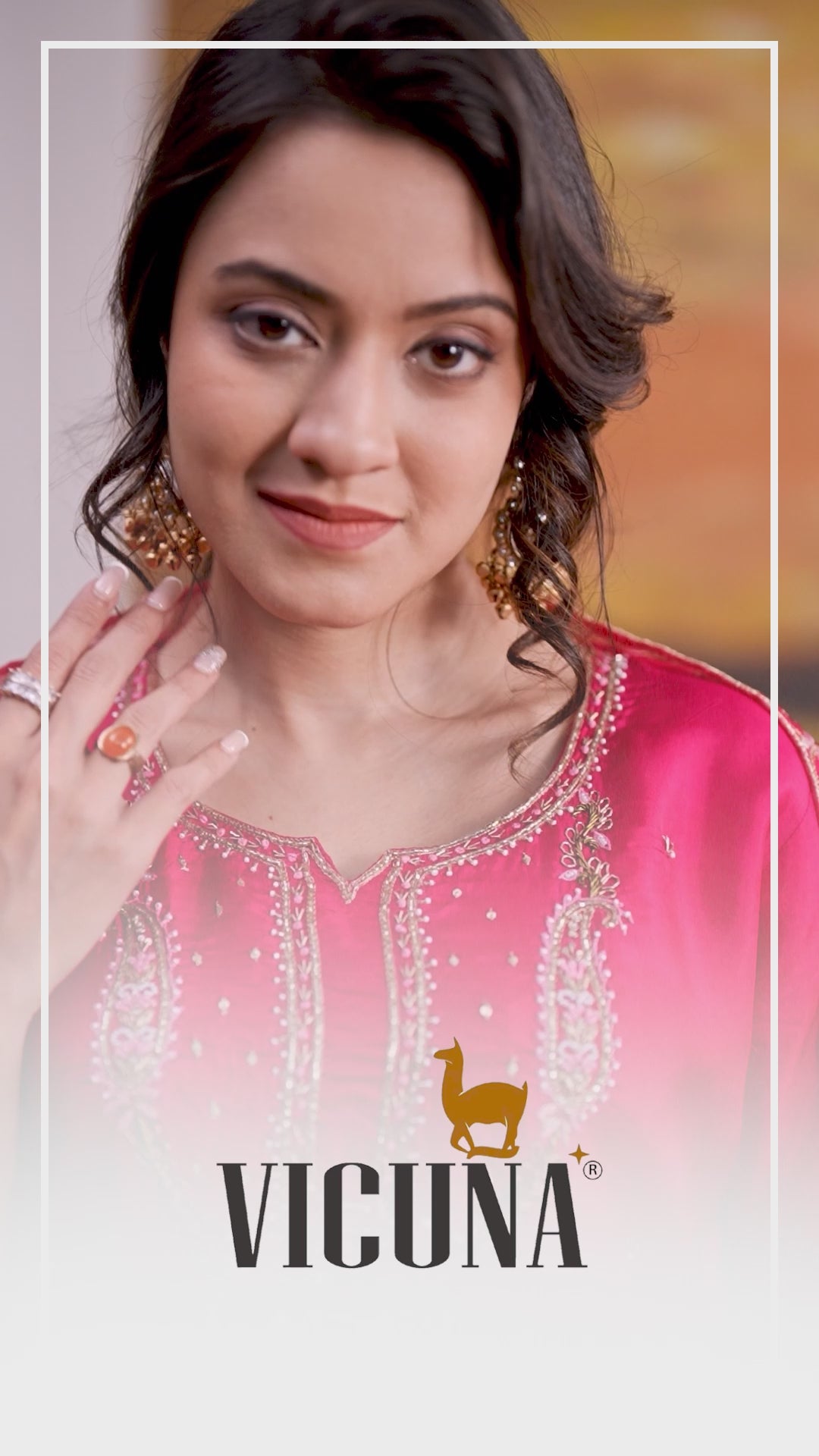 Viscose Upada Handcrafted Suit Set with Organza Dupatta in