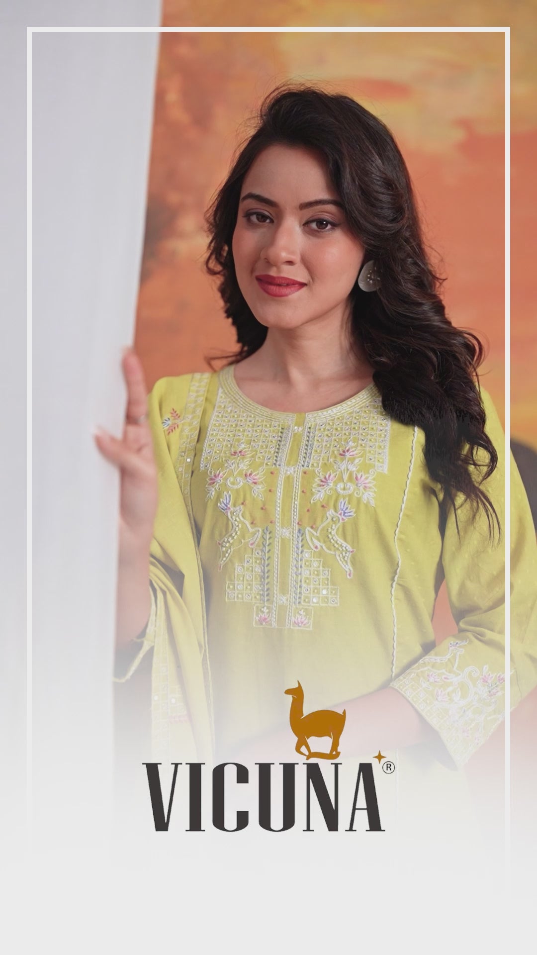 Pure Cotton A-Line Embroidered Suit Set with Handcrafted Dupatta in Firozi, Purple & Lemon
