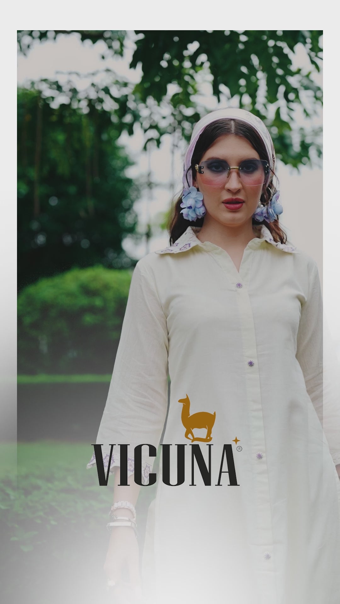 Mal Cotton Embroidered Suit Set in Off White