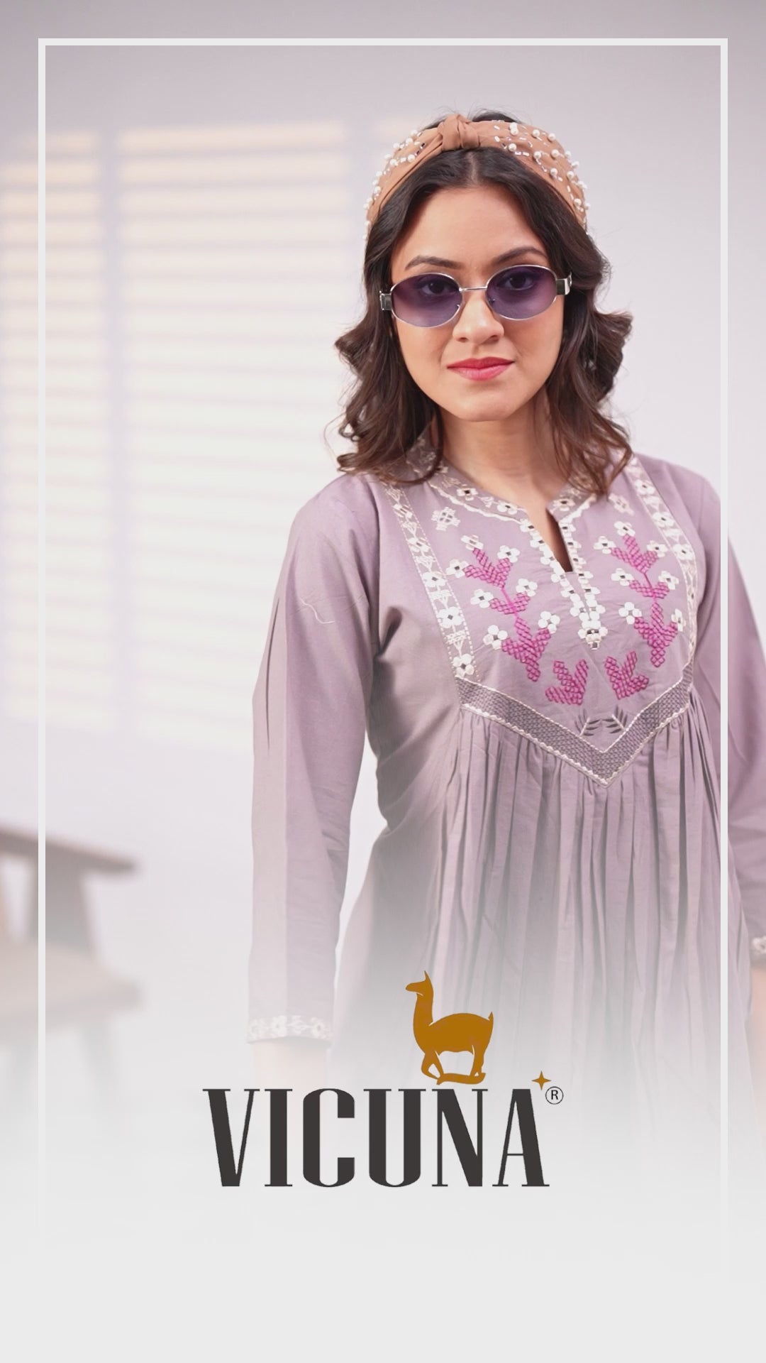 Vicuna Dhabu Cotton Short Co-ord Set in Chiku & Blue