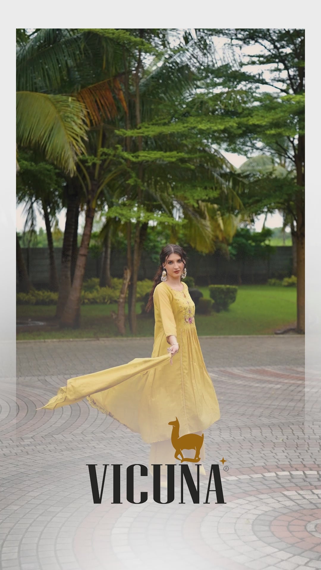 Yellow Mal Chanderi Embroidered Suit Set with Pleating Work